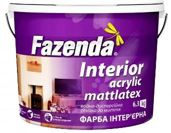Фарба акрилова Fazenda Interior мат білий 12,6 кг